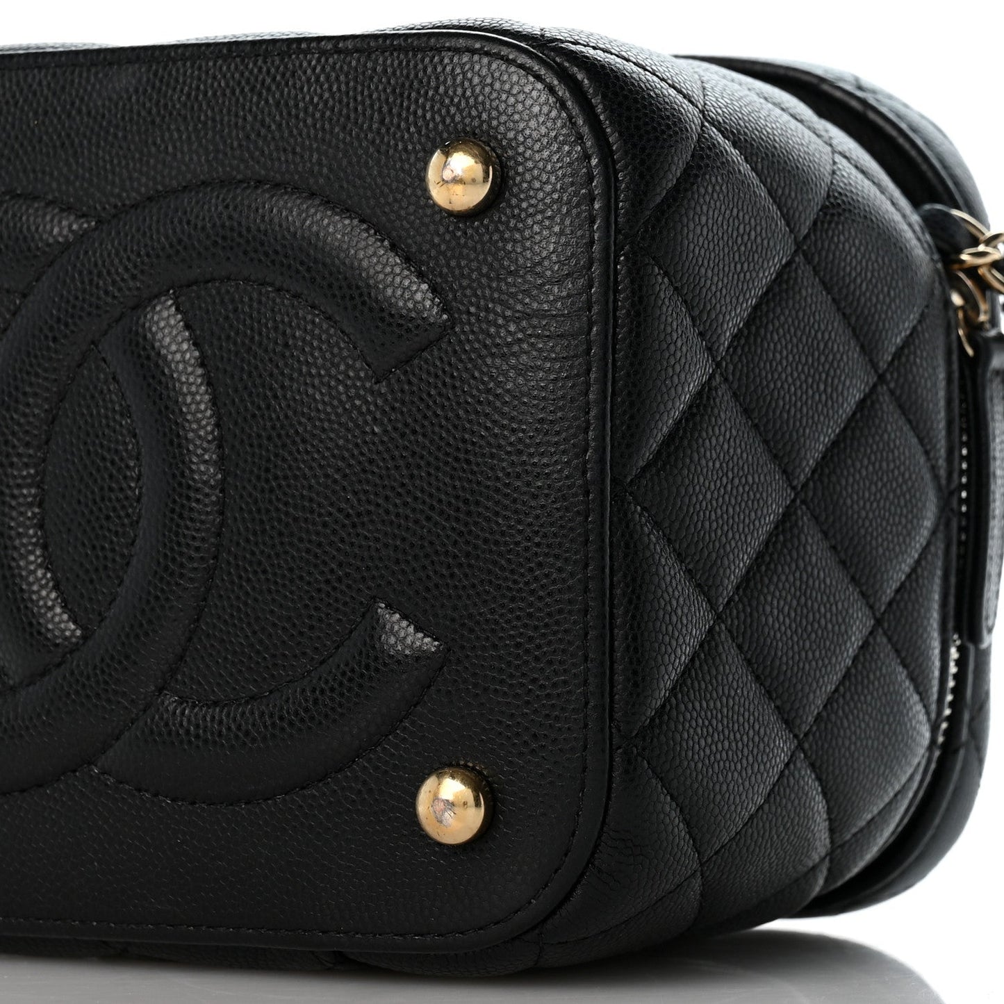 Caviar Quilted Small CC Vanity Case Black