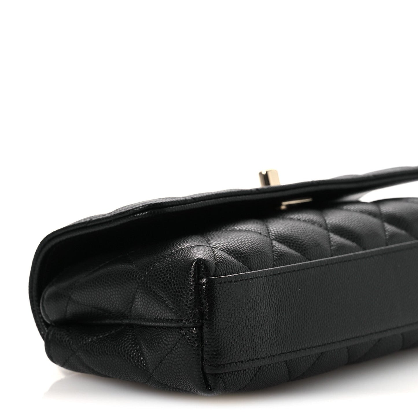 Caviar Quilted Maxi East West Coco Handle Flap Black