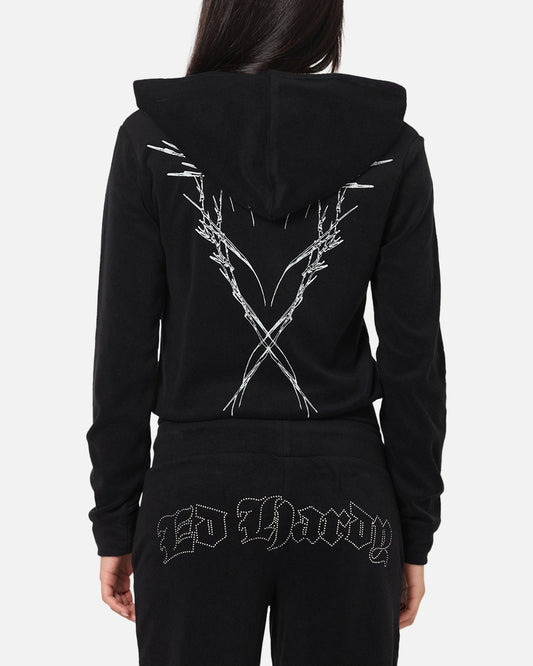 Ed Hardy Women's Raver Cropped Hoodie Black