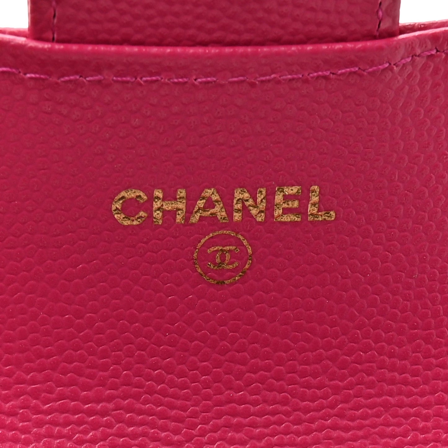 Caviar Quilted Flap Card Holder Wallet Pink