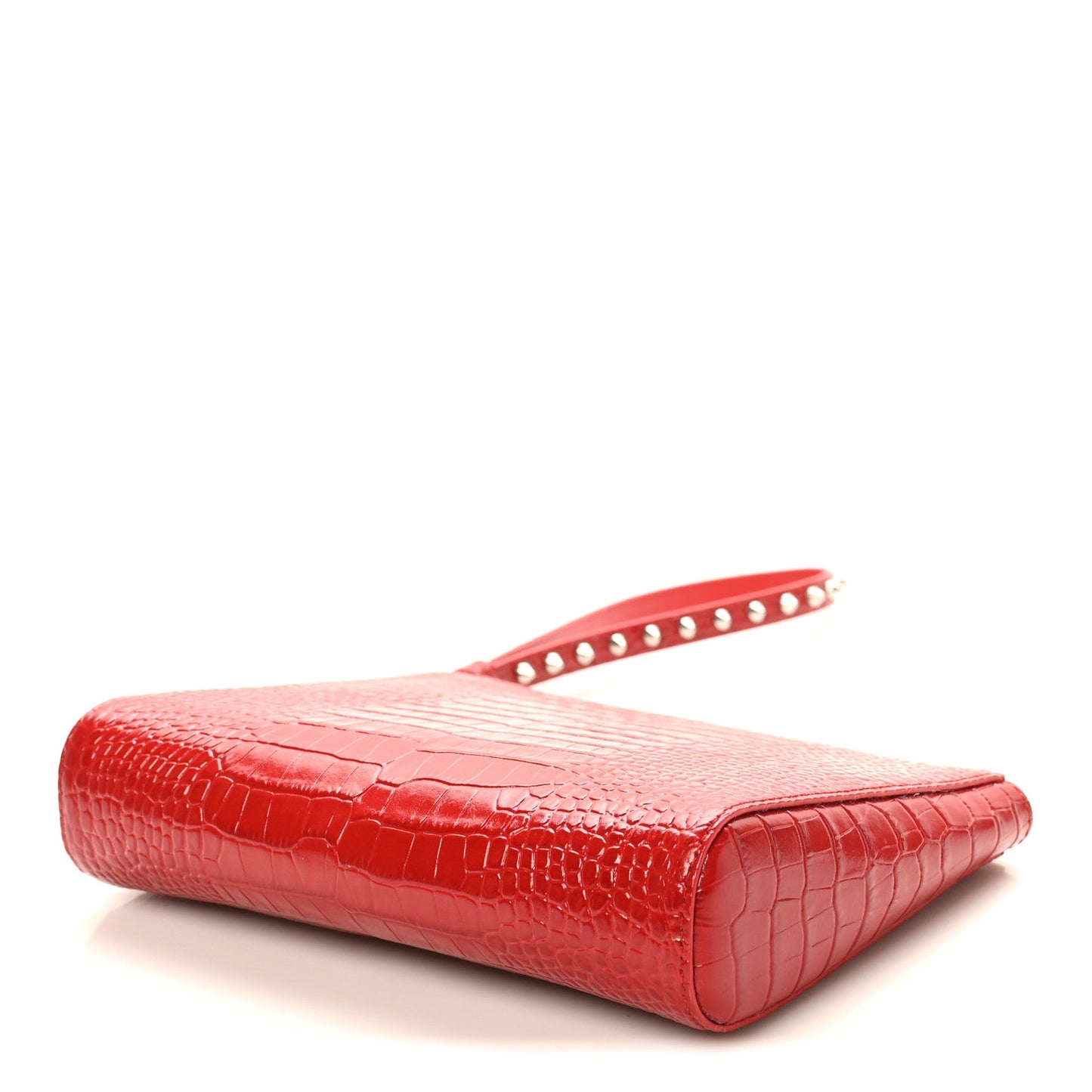 Calfskin Crocodile Embossed Mini Cabata Pouch Loubi