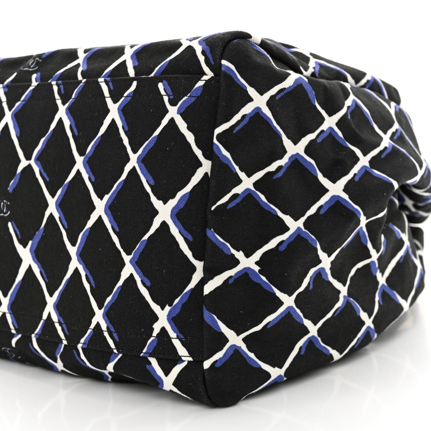 Canvas Printed Airline Drawstring Bag Black Blue