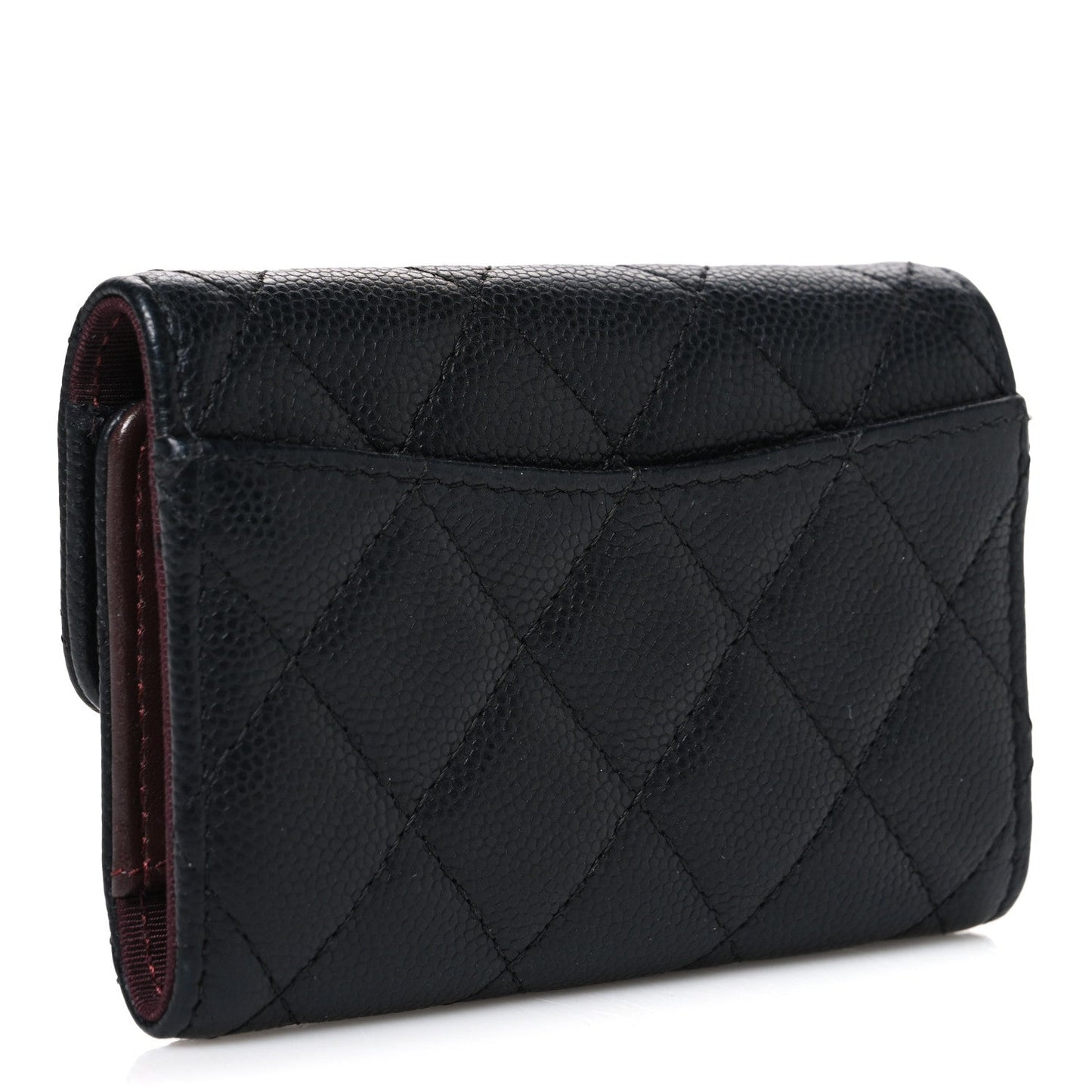 Caviar Quilted Classic 4 Key Holder Wallet Black