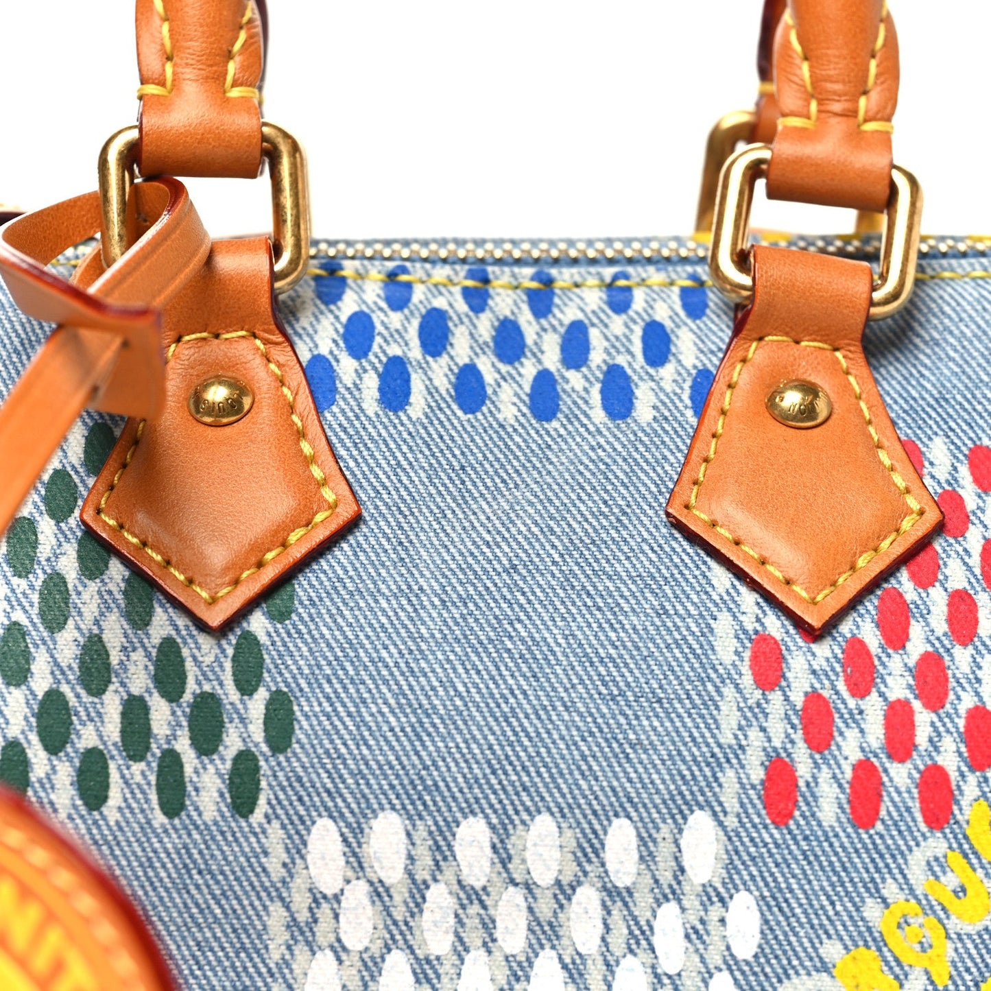 LV Vers Damier Denim Speedy Bandouliere 18 Multicolor