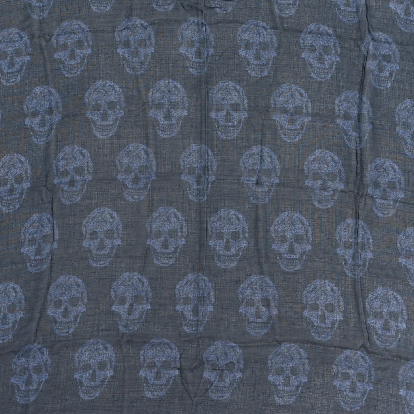 Silk Modal Skull Scarf Blue