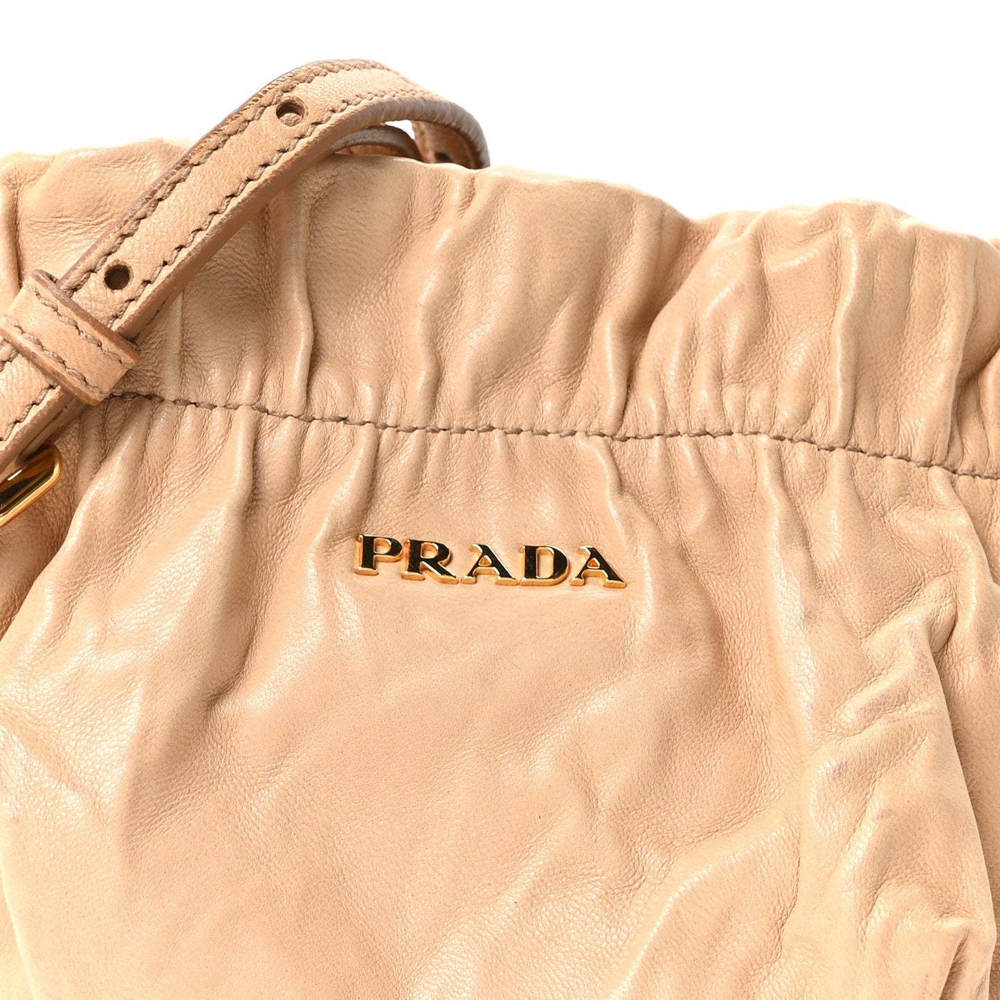 Nappa Antique Bucket Bag Beige