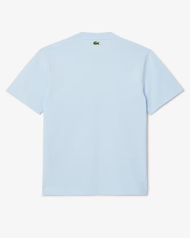 LACOSTE SIGNATURE PRINT COTTON T-SHIRT Men’s -LIGH BLUE