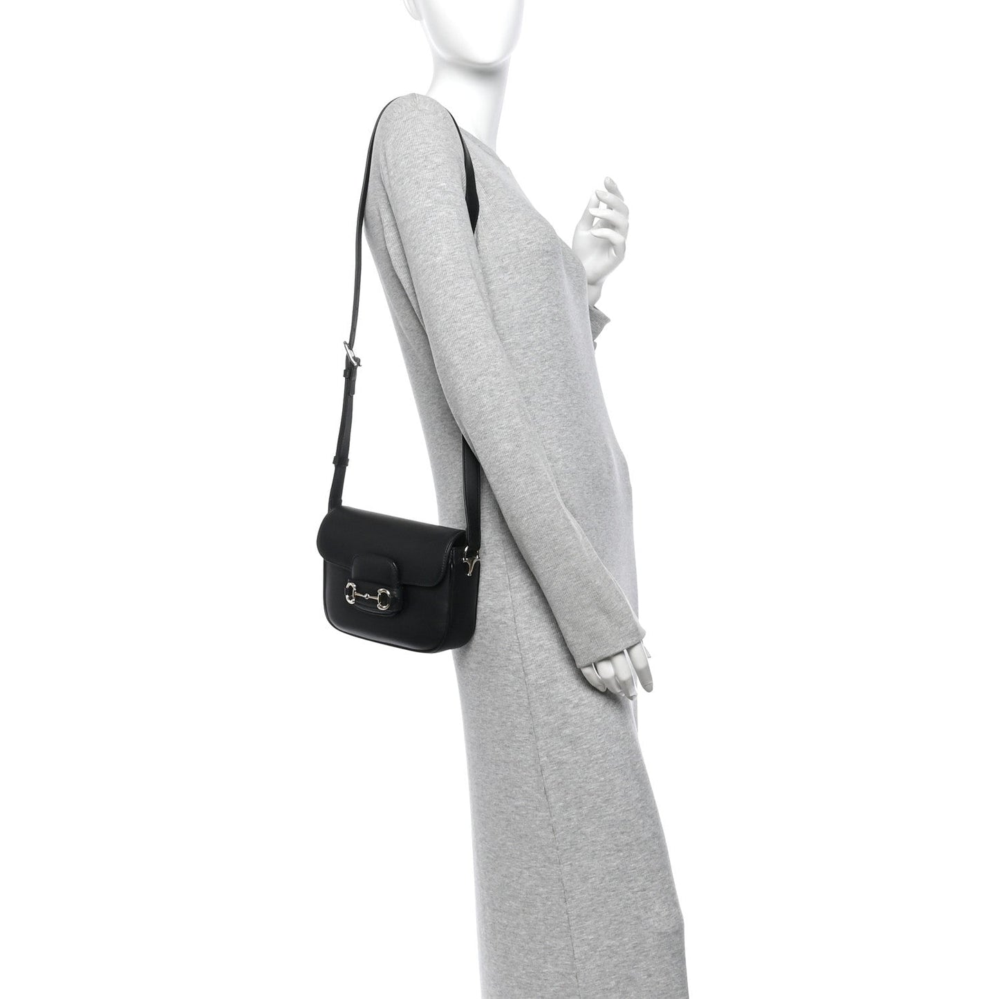 Arabella Calfskin Horsebit 1955 Shoulder Bag Black