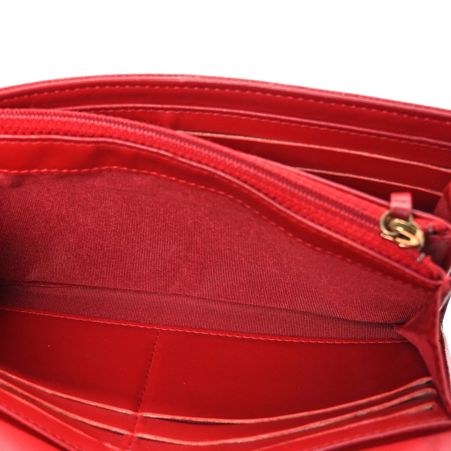 Caviar Timeless CC Large Gusset Flap Wallet Light Red