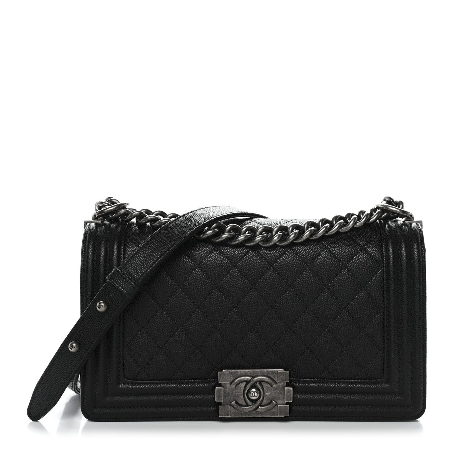 Caviar Quilted Medium Boy Flap Black