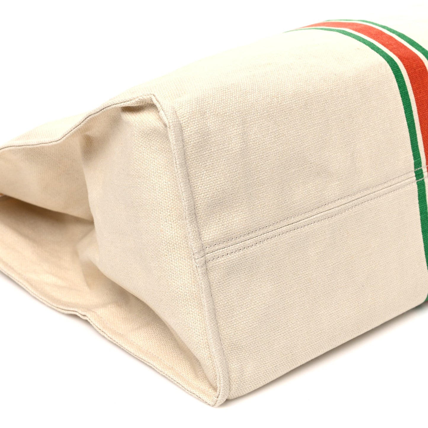Linen Heavy Canvas Textured Dollar Calfskin Web Large Retro Interlocking G Foldable Tote Light Beige