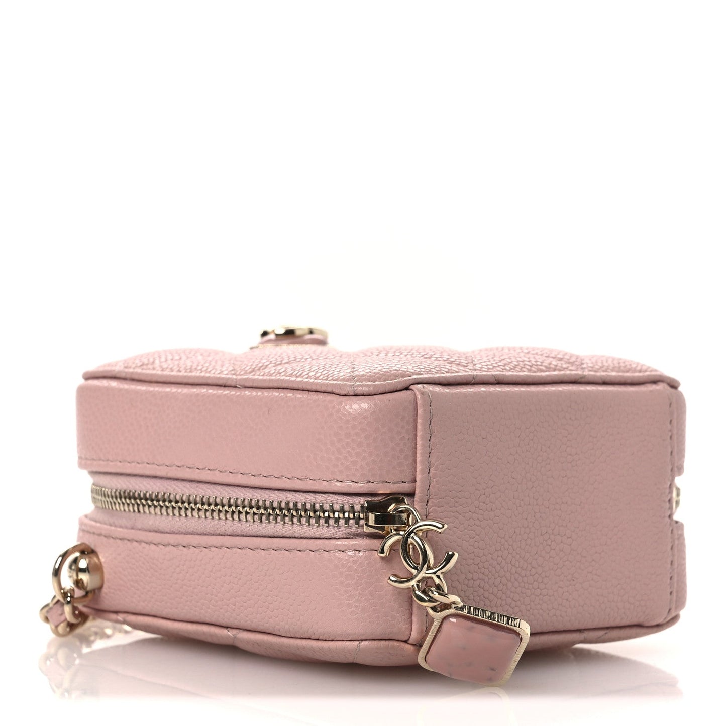 Caviar Quilted Clutch with Chain Light Pink