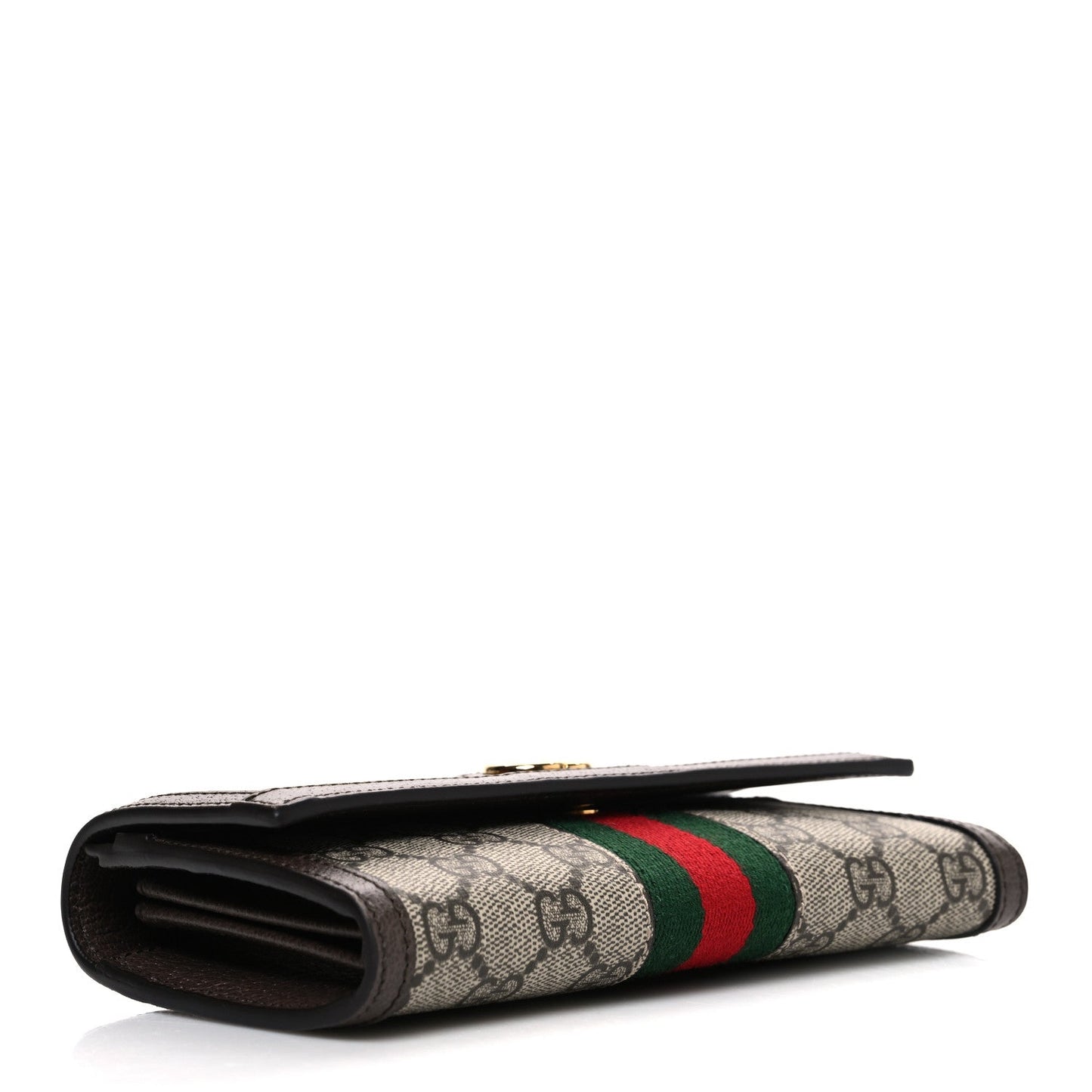 GG Supreme Monogram Web Ophidia Continental Wallet Brown