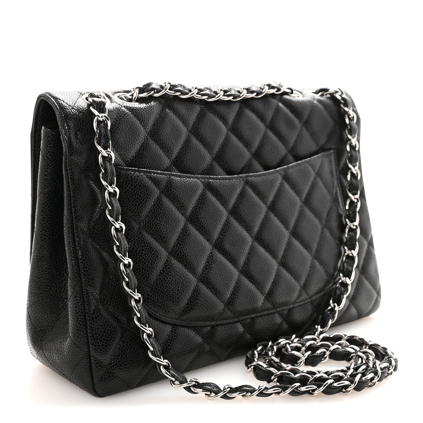 Caviar Quilted Jumbo Single Flap Black