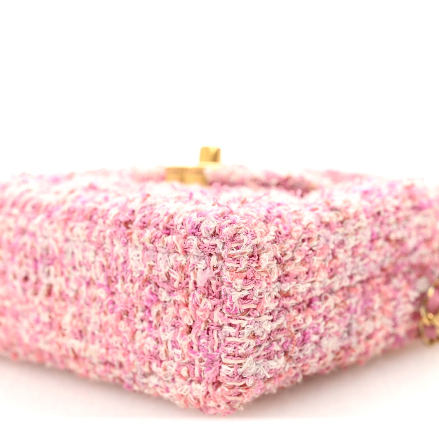 Tweed Quilted Mini Nano Kelly Shopper Pink