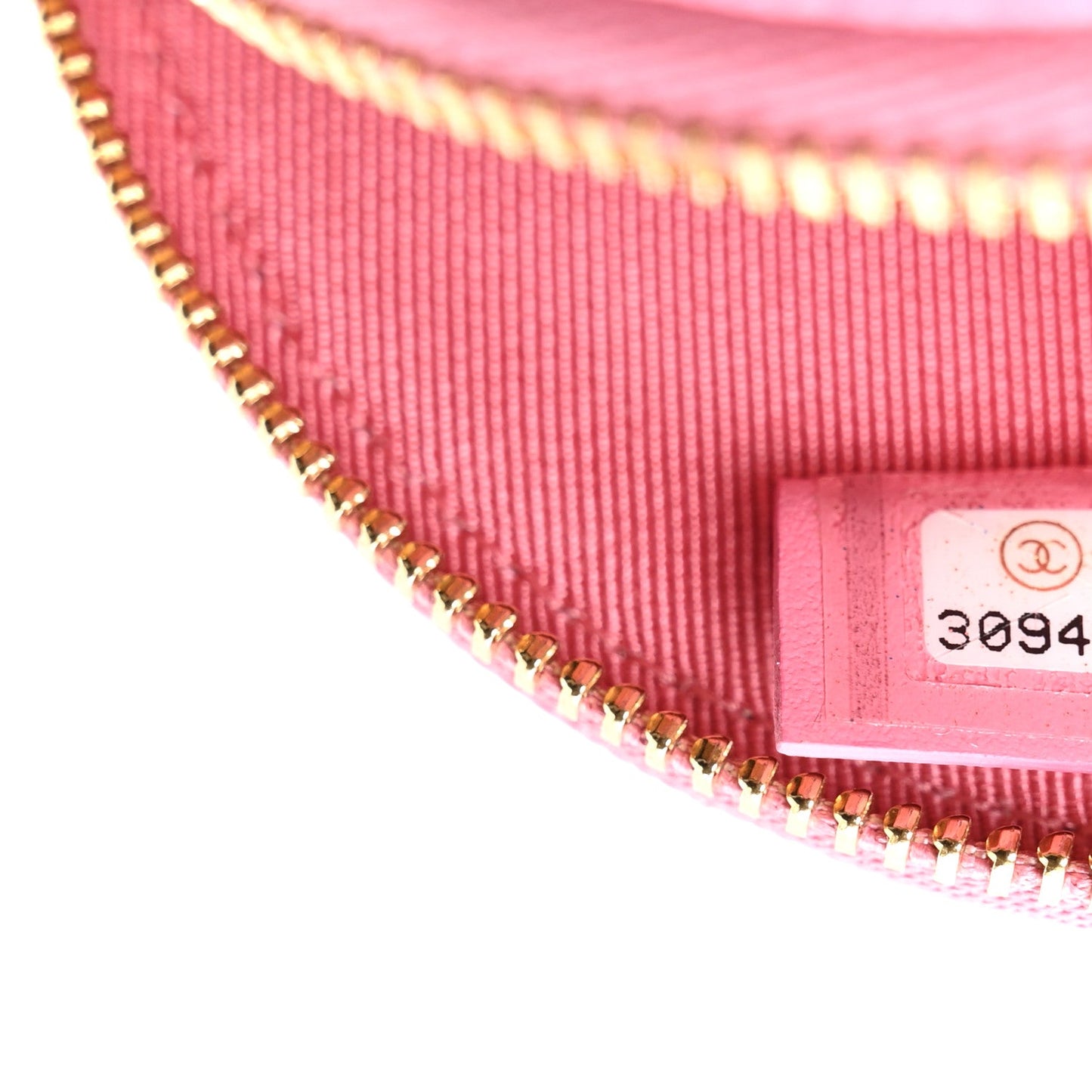 Caviar Quilted Round Clip On Coin Purse Pink