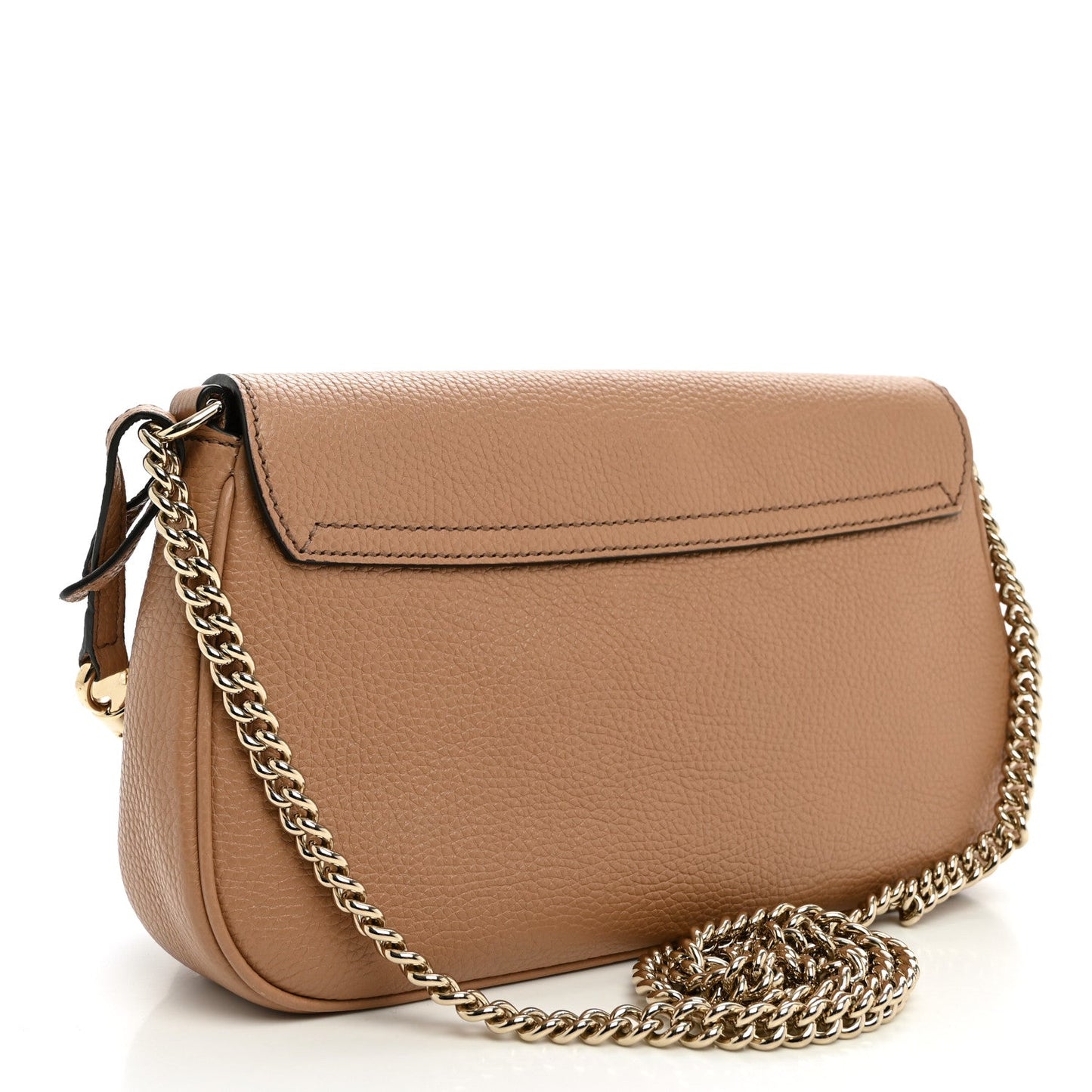 Pebbled Calfskin Medium Soho Flap Crossbody Camelia