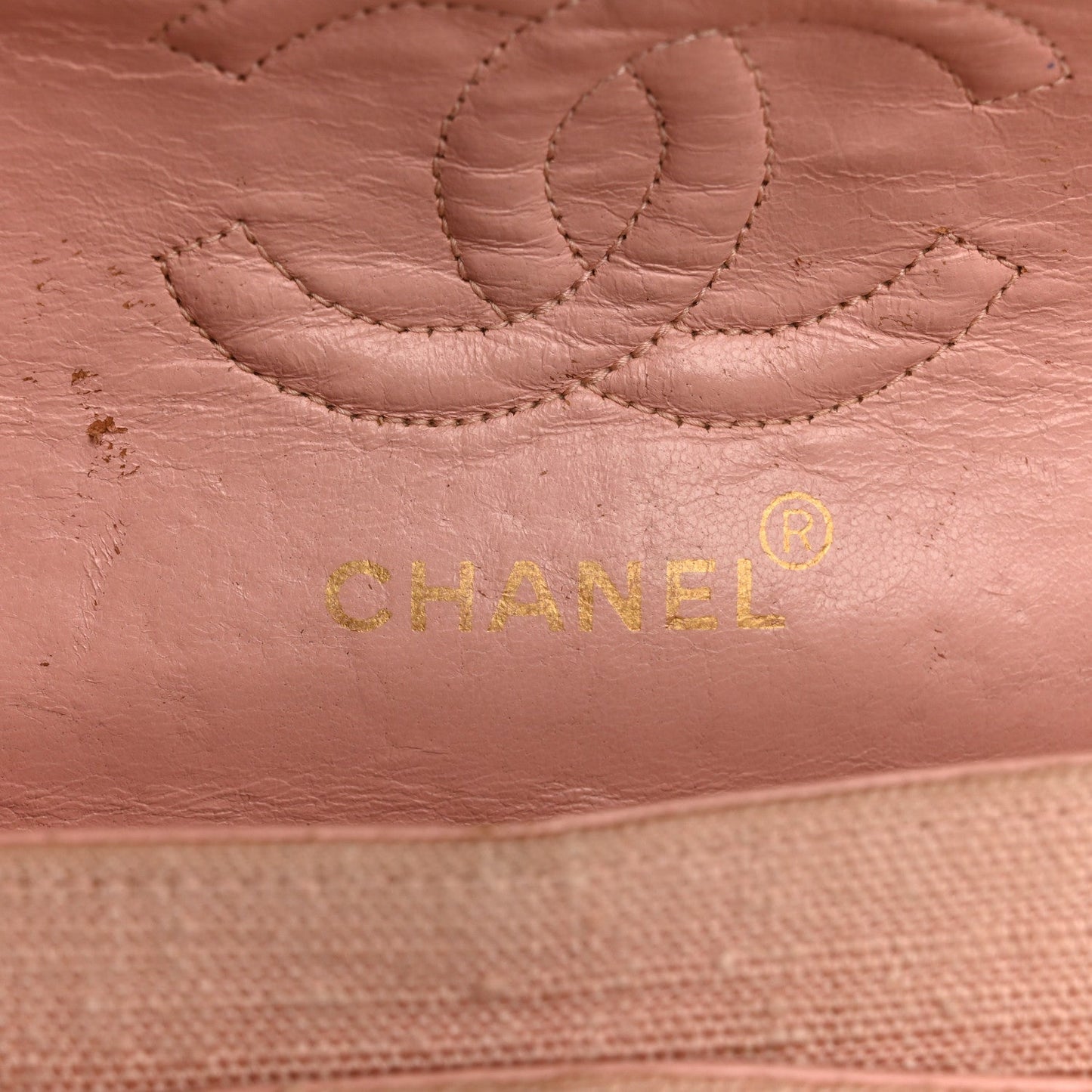 Canvas Quilted Small Double Flap Light Pink