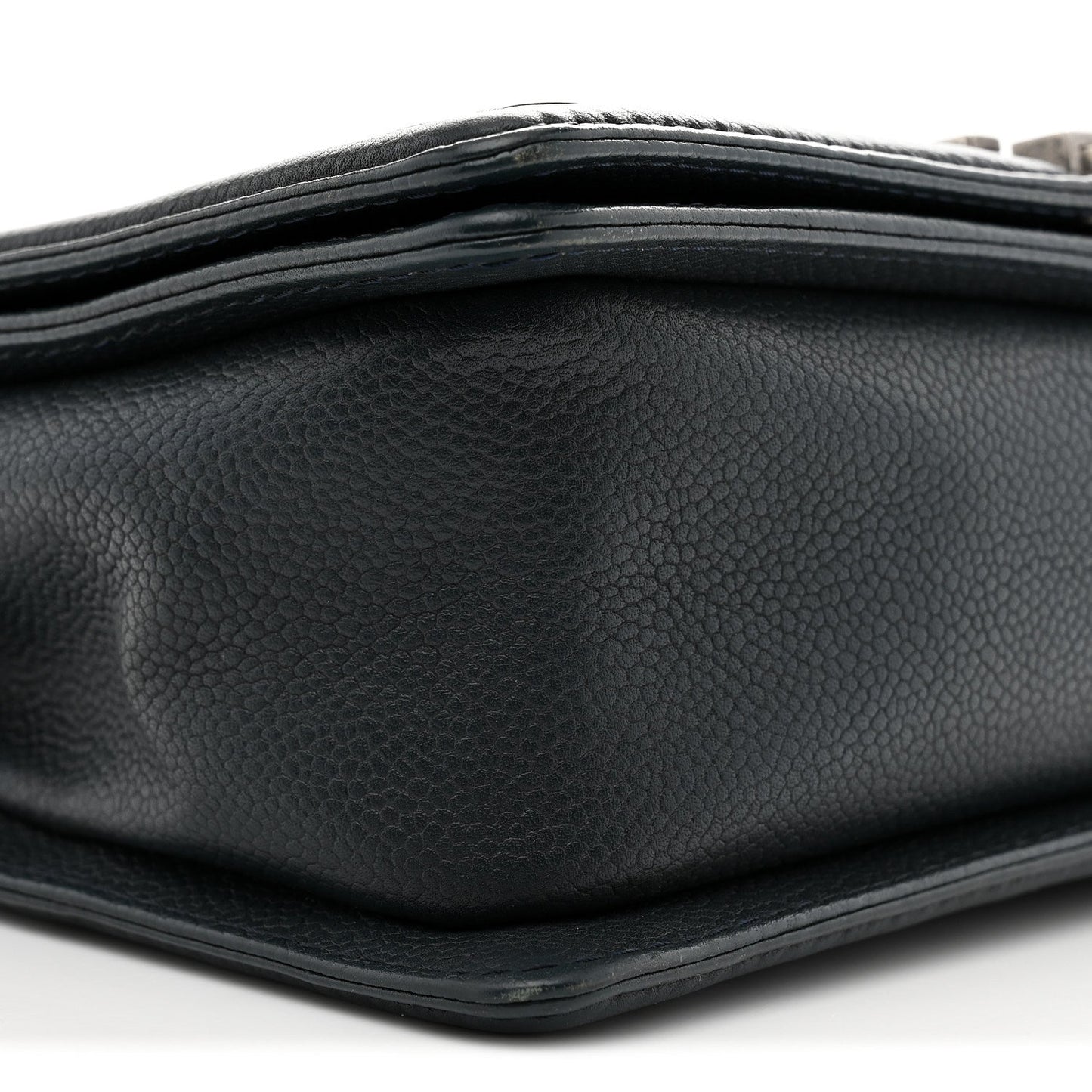 Caviar Stitched Medium Boy Flap Blue
