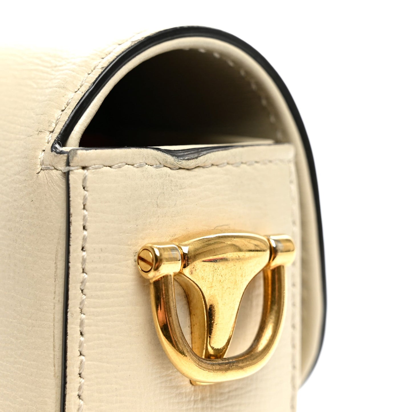 Azalea Calfskin Web Mini Horsebit 1955 Shoulder Bag Mystic White