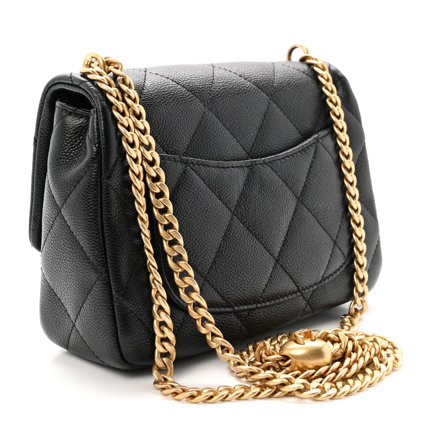 Caviar Quilted Mini Sweetheart Flap Black