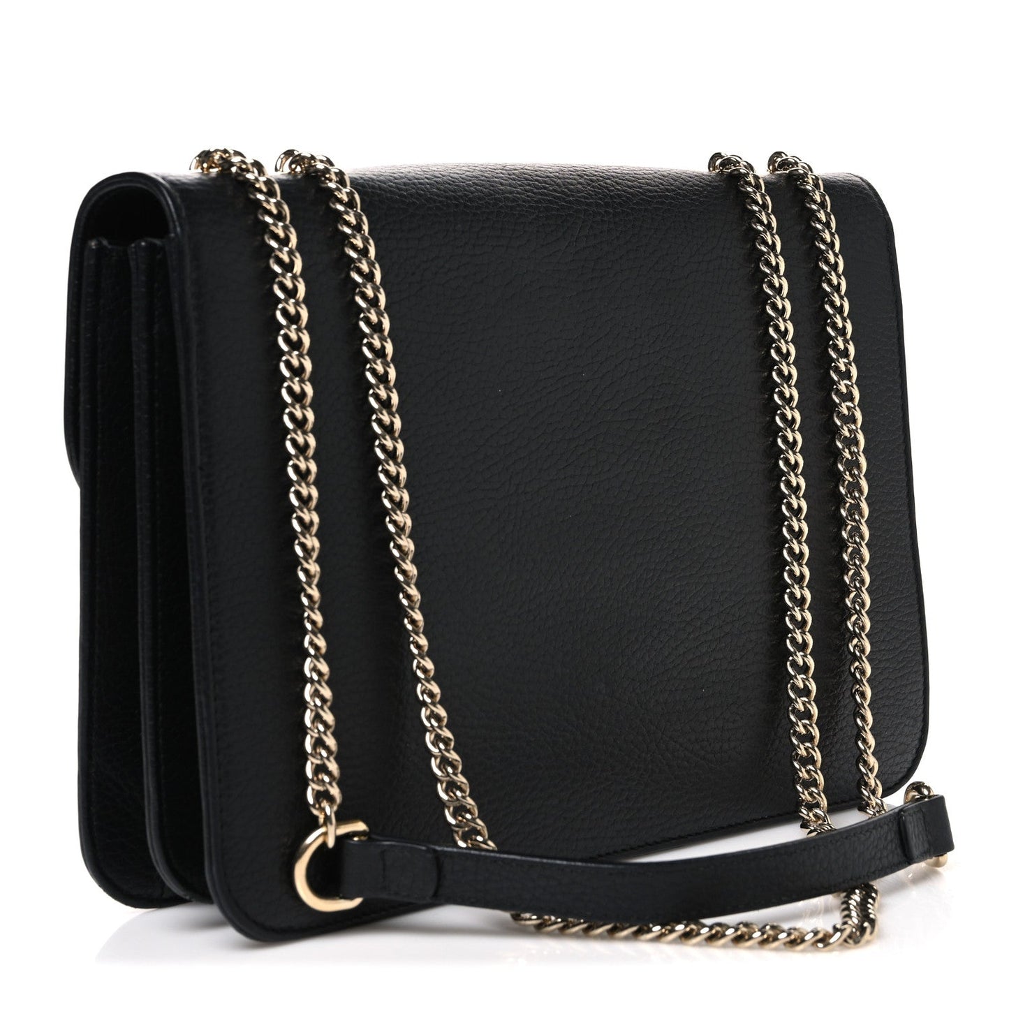 Dollar Calfskin Interlocking G Shoulder Bag Black