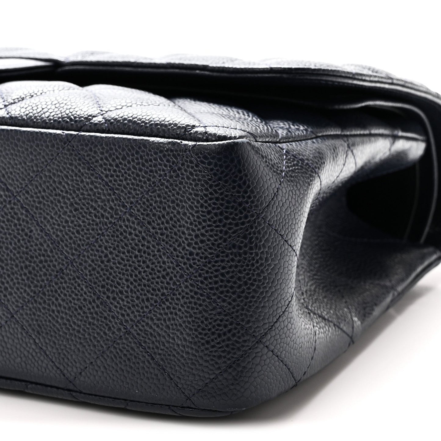 Caviar Quilted Jumbo Double Flap Navy Blue Navy Blue