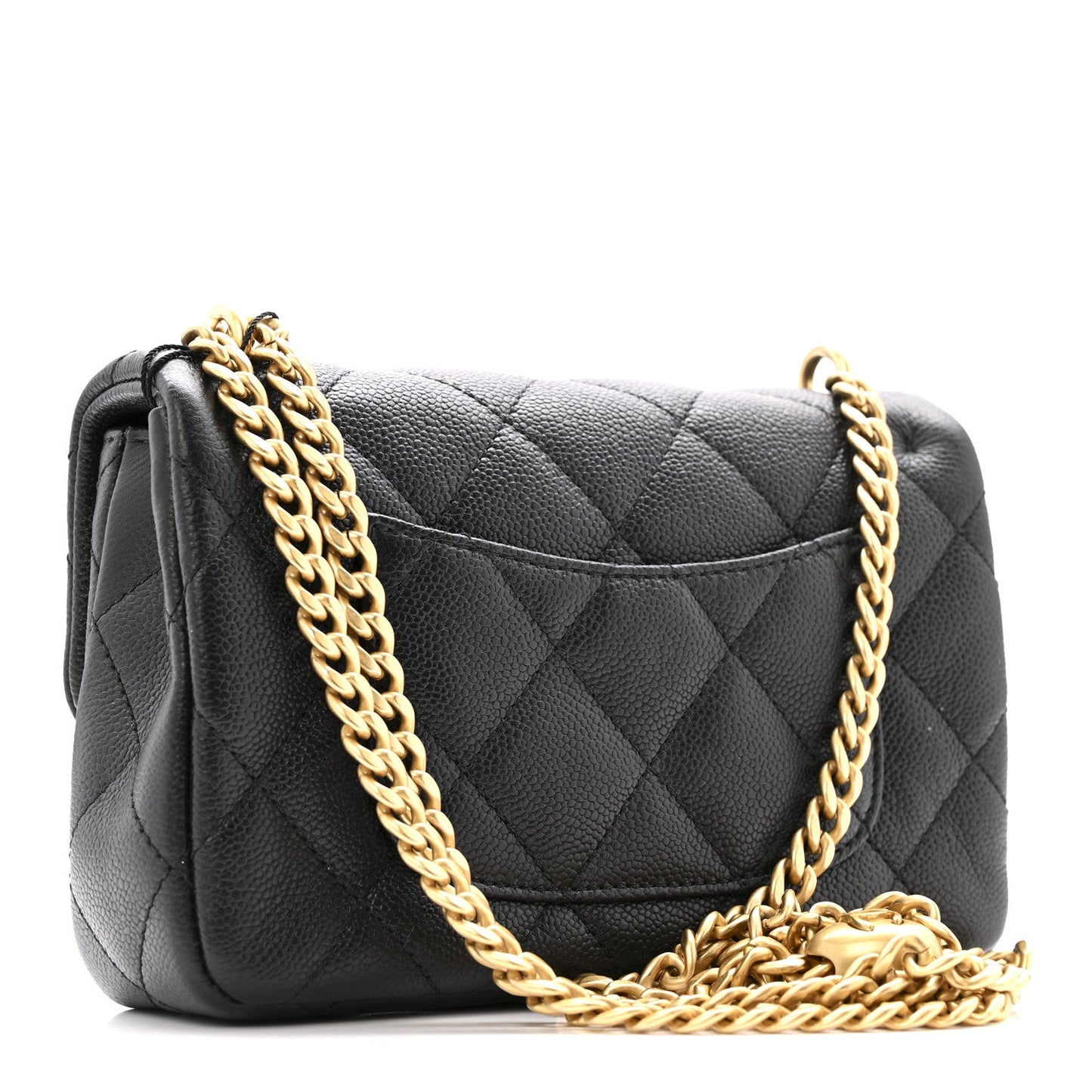 Caviar Quilted Mini Sweetheart Rectangular Flap Black