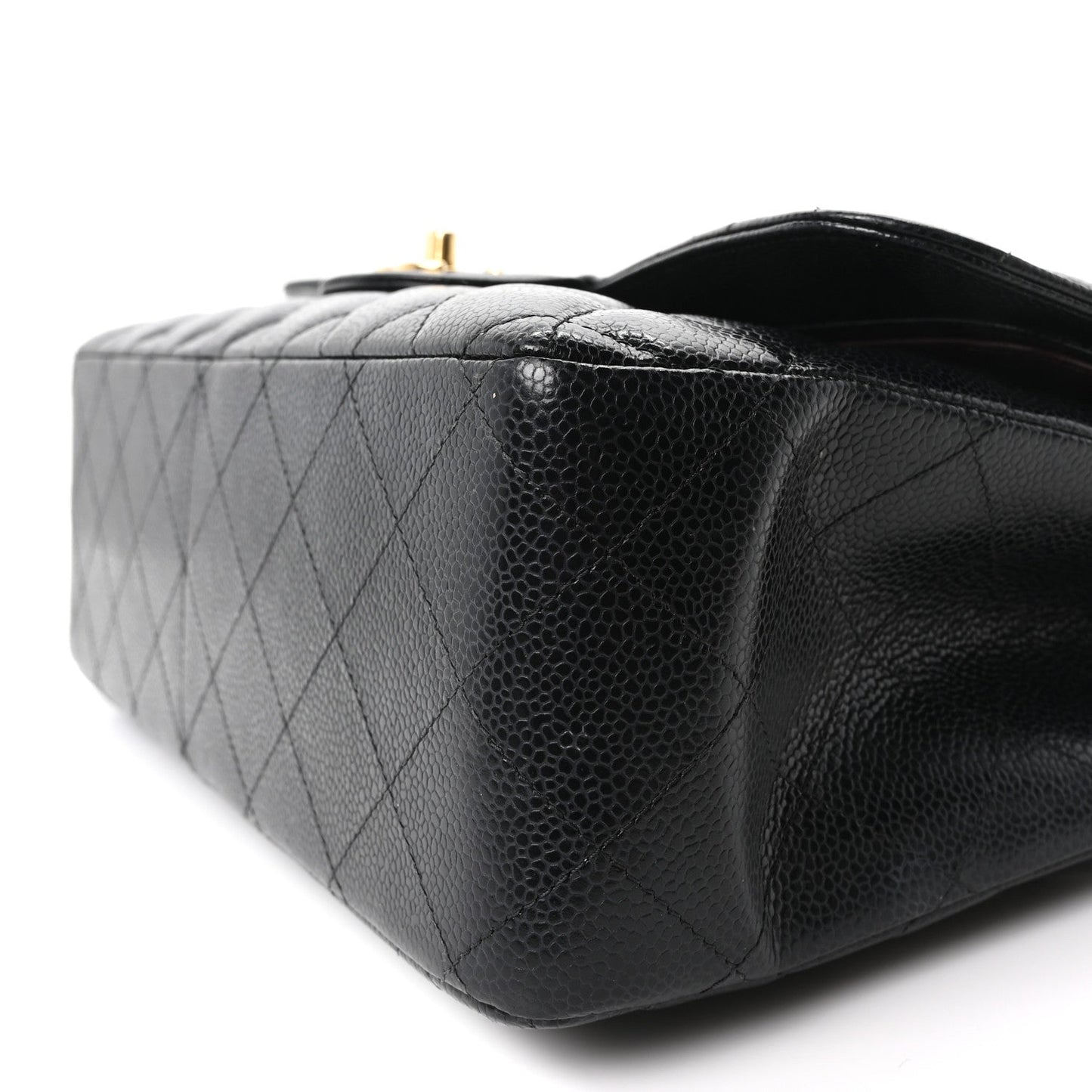 Caviar Quilted Jumbo Double Flap Black