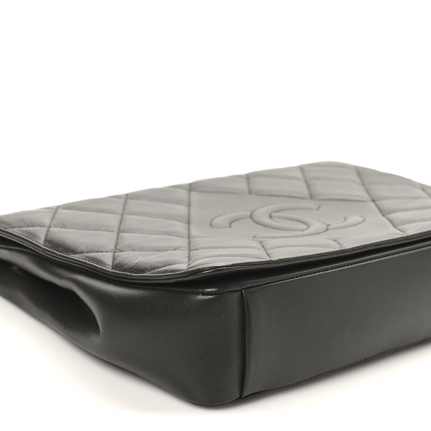 Lambskin Quilted Large Diamond CC Flap Black