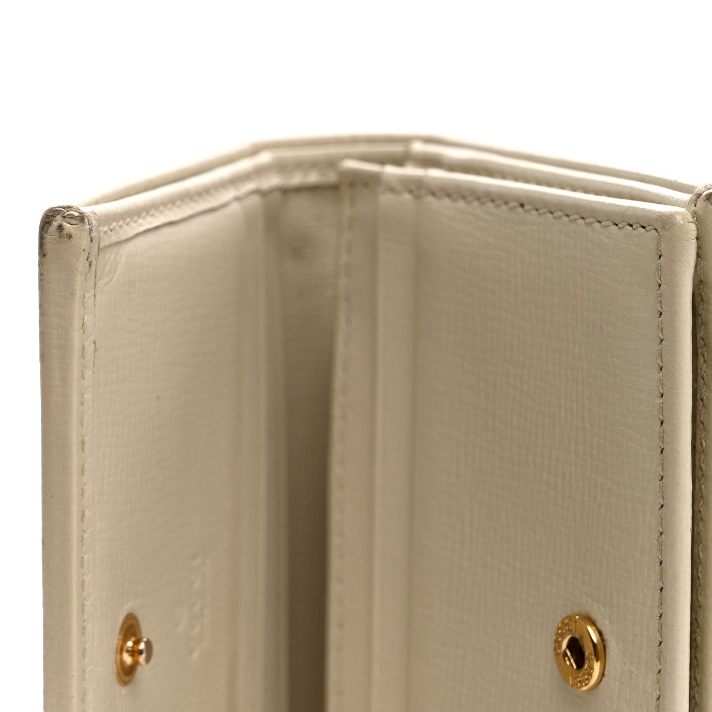GG Supreme Monogram Azalea Calfskin Horsebit 1955 Card Case Wallet Beige Ebony Mystic White