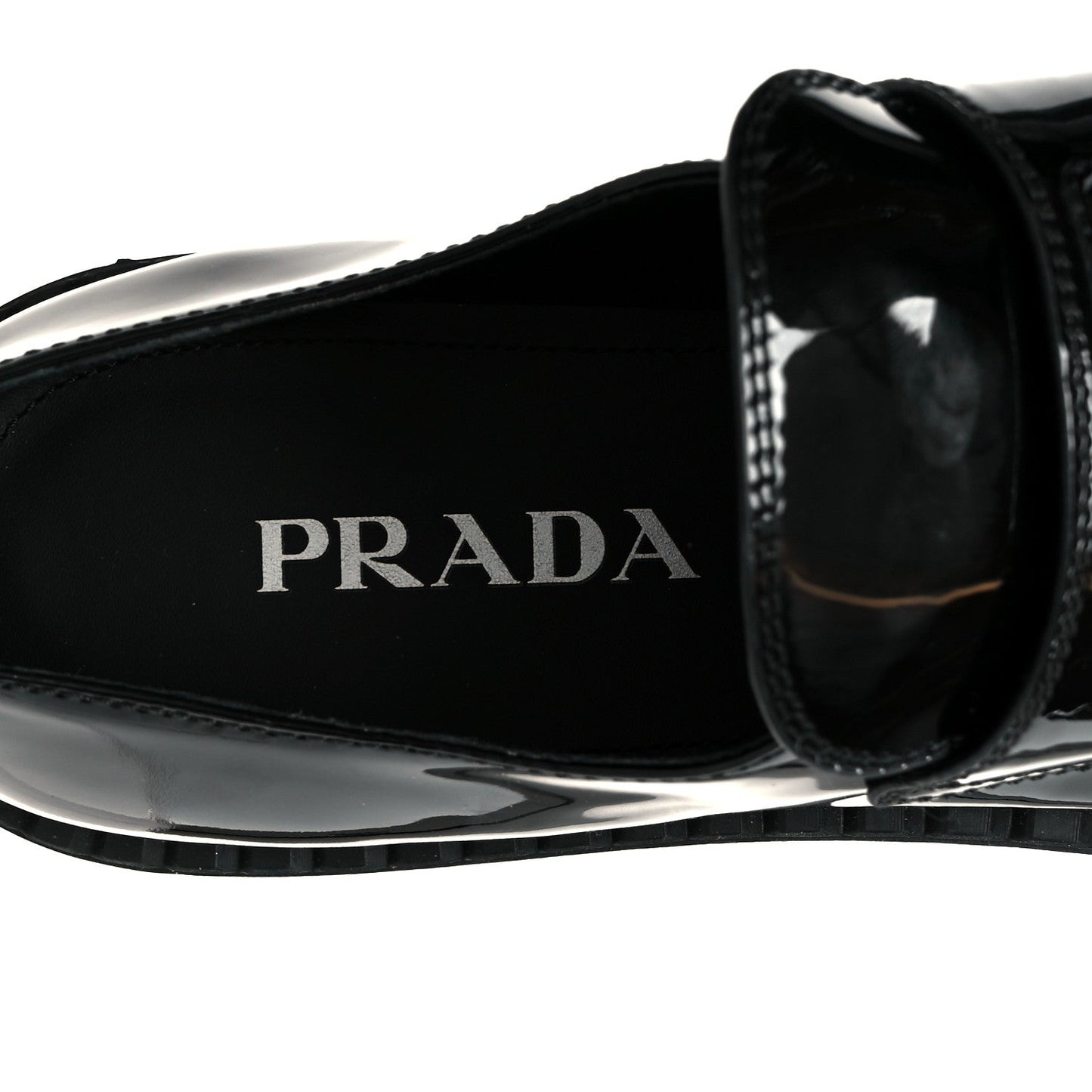 Vernice Metal Triangle Logo 50mm Loafers 39.5 Black