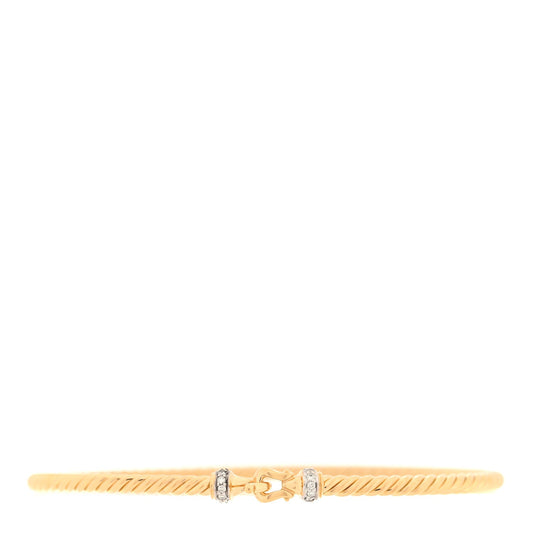 18K Yellow Gold Diamond 2.6mm Cable Collectibles Buckle Bracelet