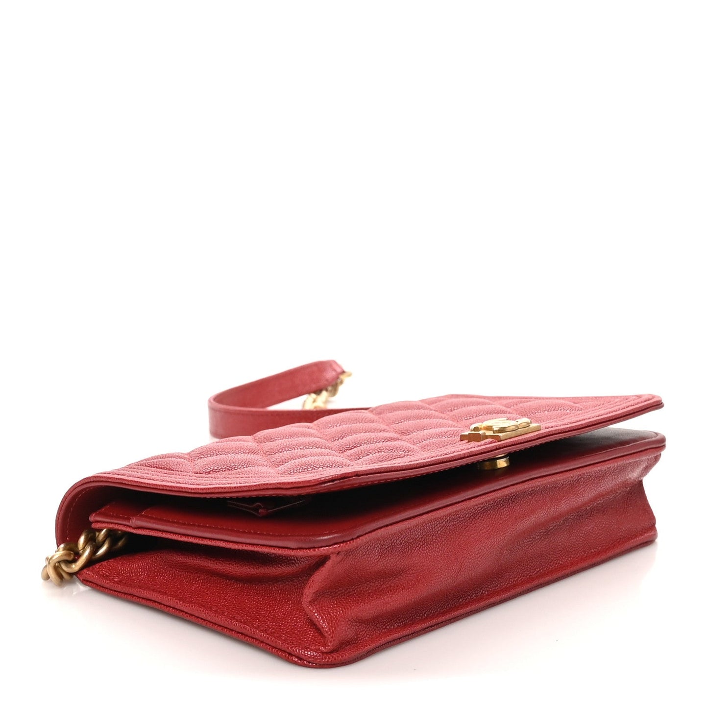 Caviar Quilted Boy Wallet On Chain WOC Red