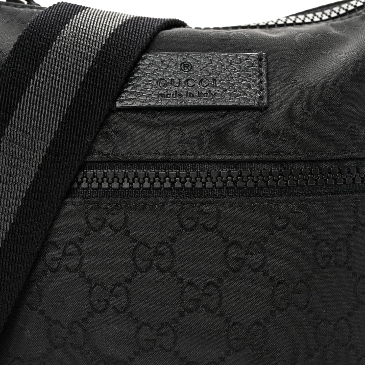 Nylon Monogram Mini Flat Messenger Bag Black