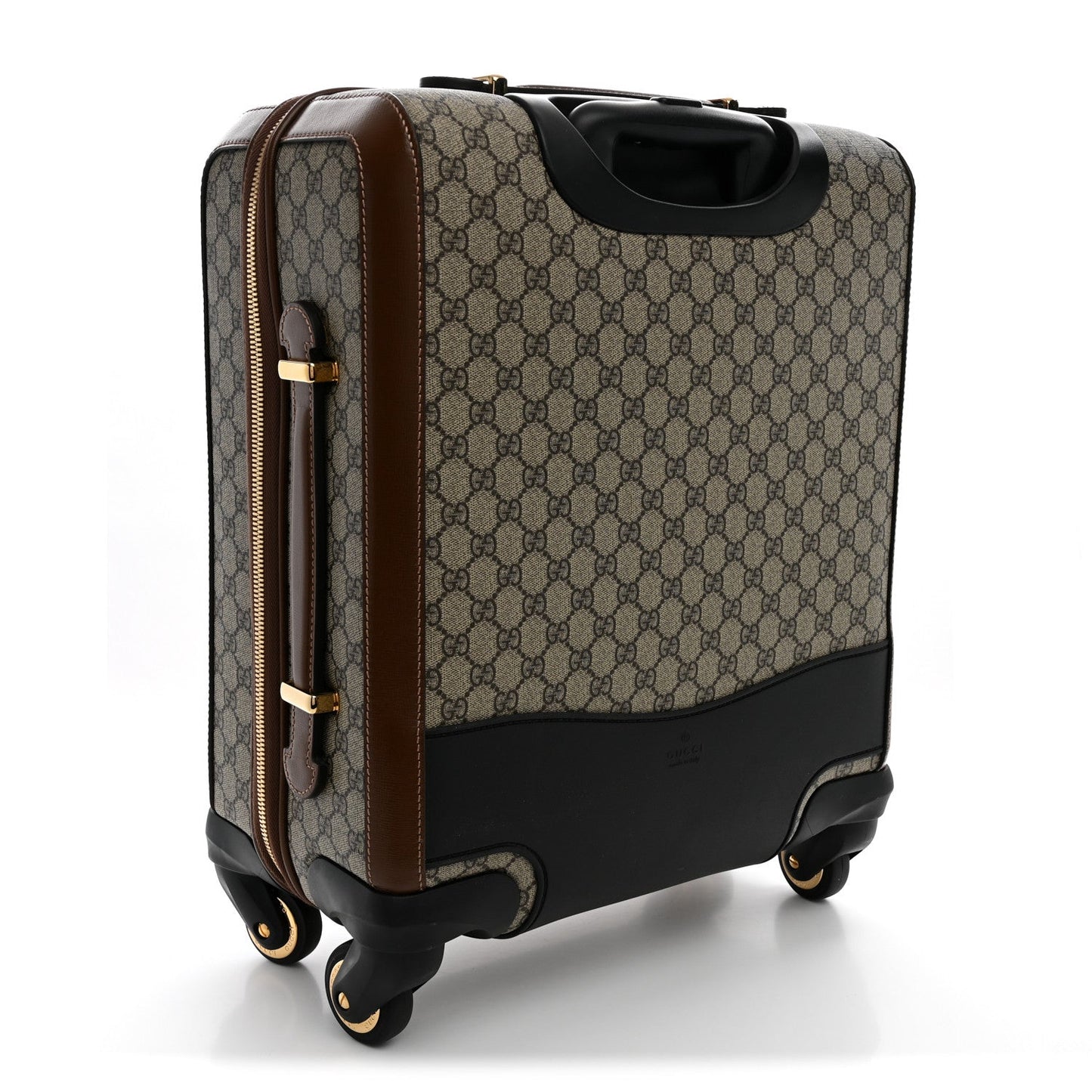 GG Supreme Monogram Azalea Calfskin Retro Interlocking G Small Savoy Cabin Trolley Beige Ebony Brown Sugar