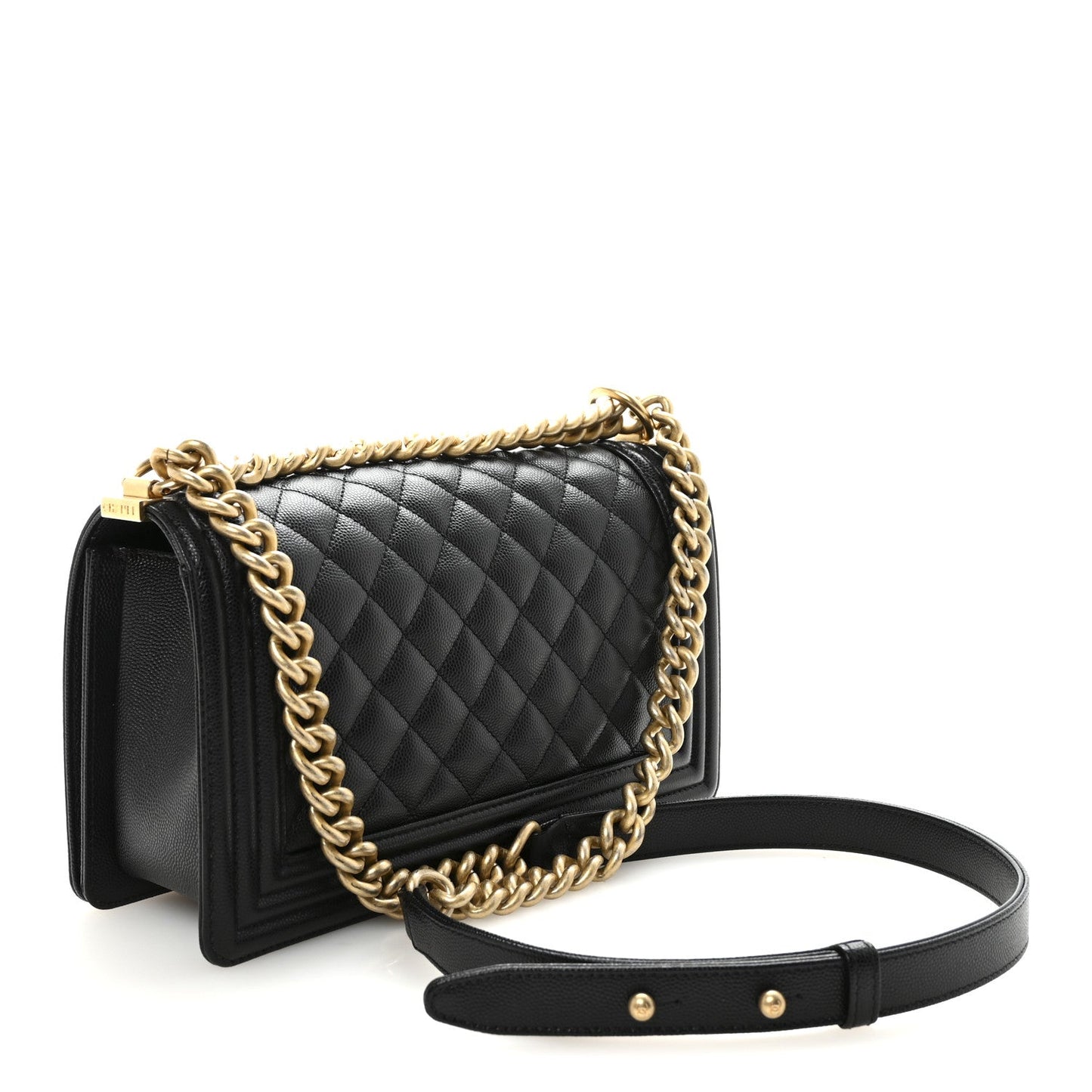 Caviar Quilted Medium Boy Flap Black