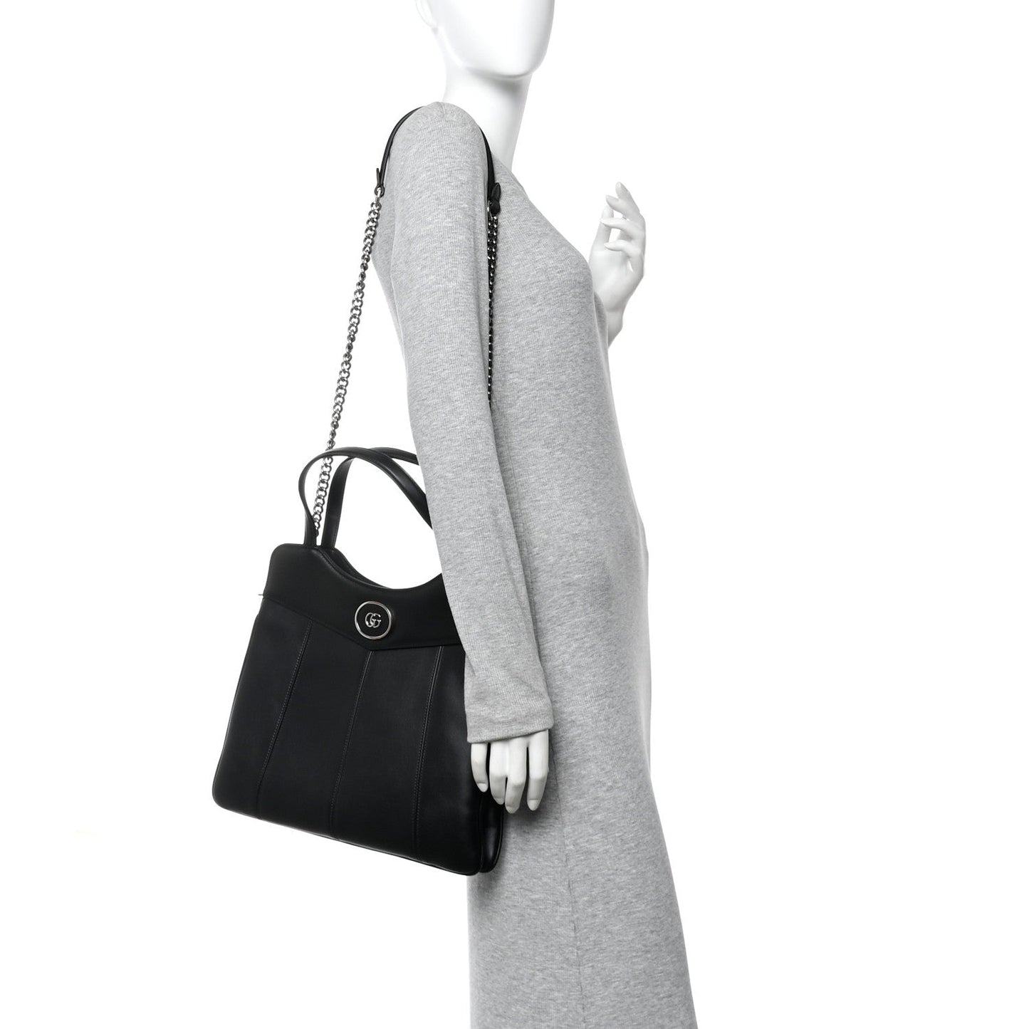 Calfskin Petite GG Medium Tote Bag Black