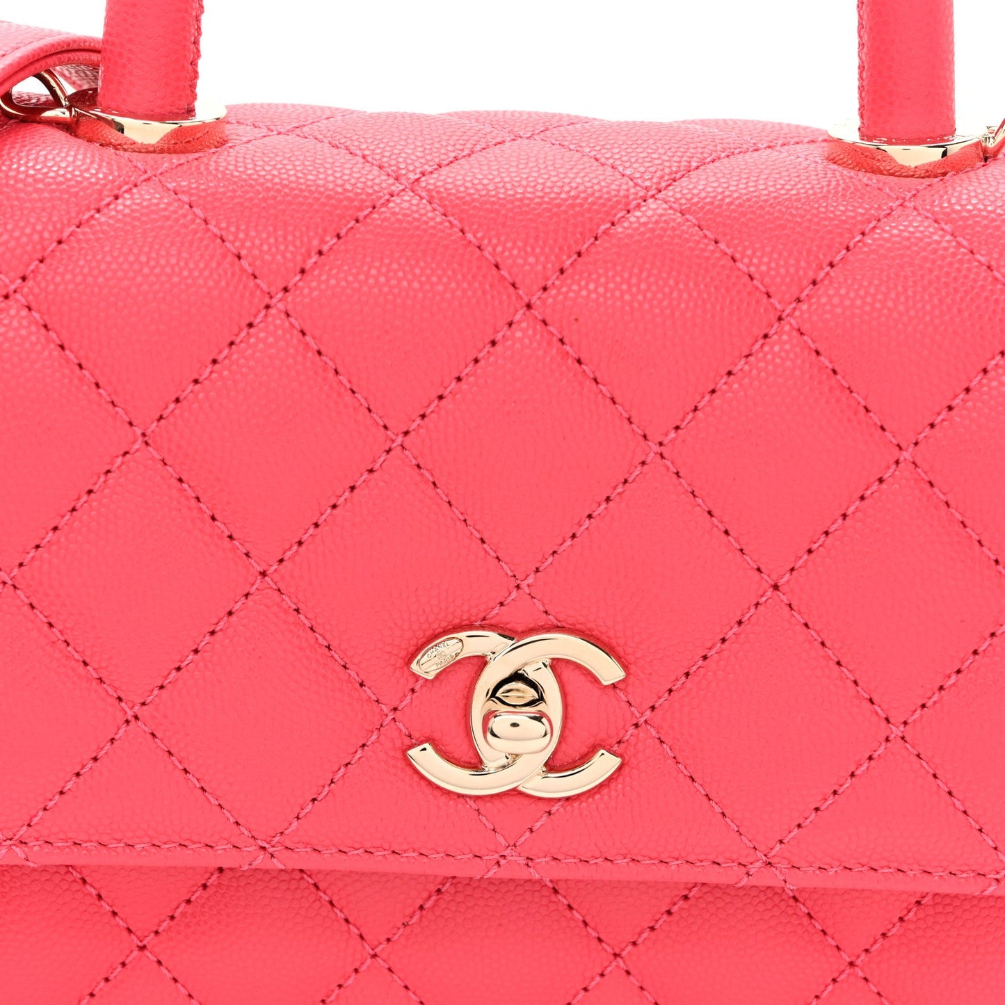 Caviar Quilted Mini Coco Handle Flap Pink
