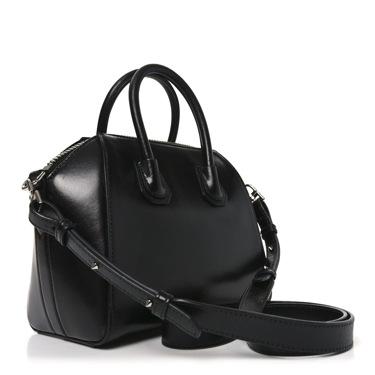 Shiny Lord Calfskin Mini Antigona Black