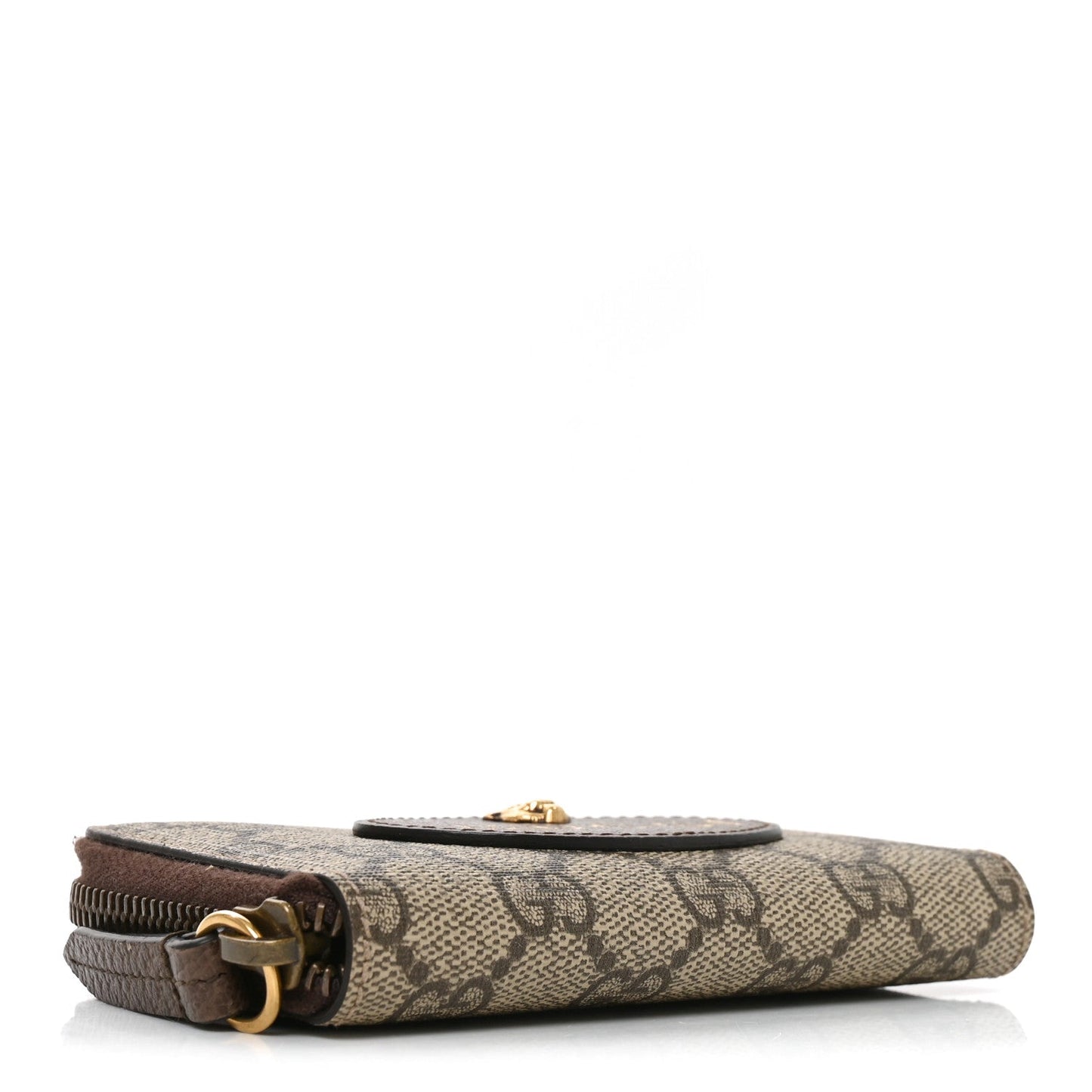 GG Supreme Monogram Neo Vintage Zip Around Card Case Beige Crop New Acero