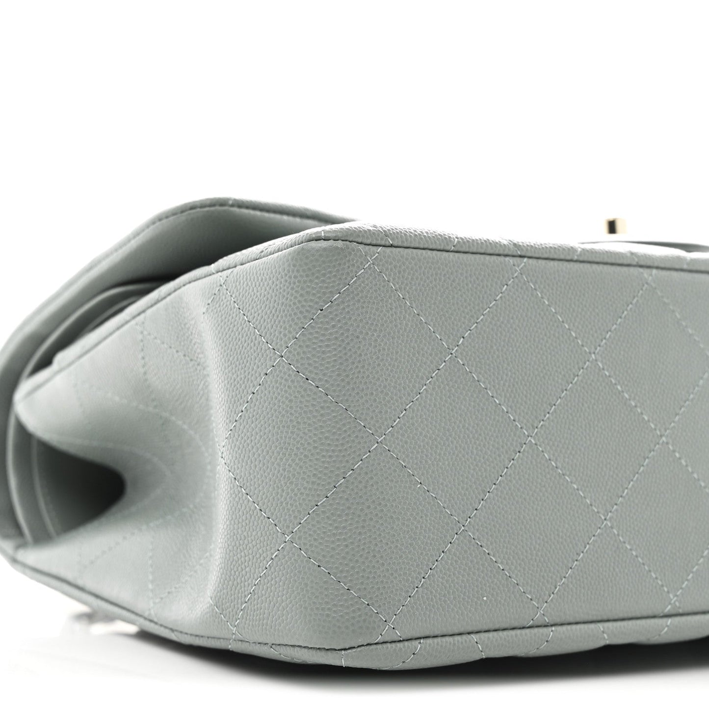 Caviar Quilted Jumbo Double Flap Light Blue
