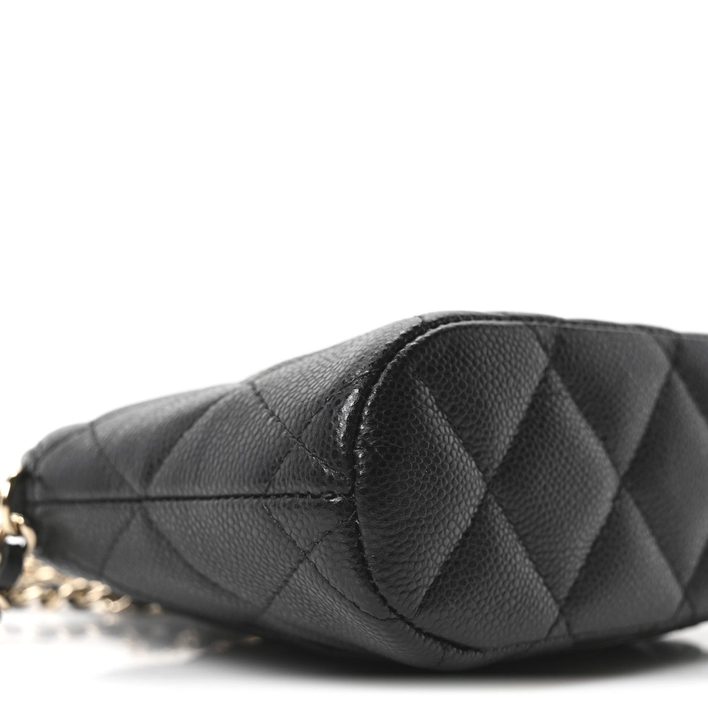 Caviar Quilted Mini Classic Clutch With Chain Black