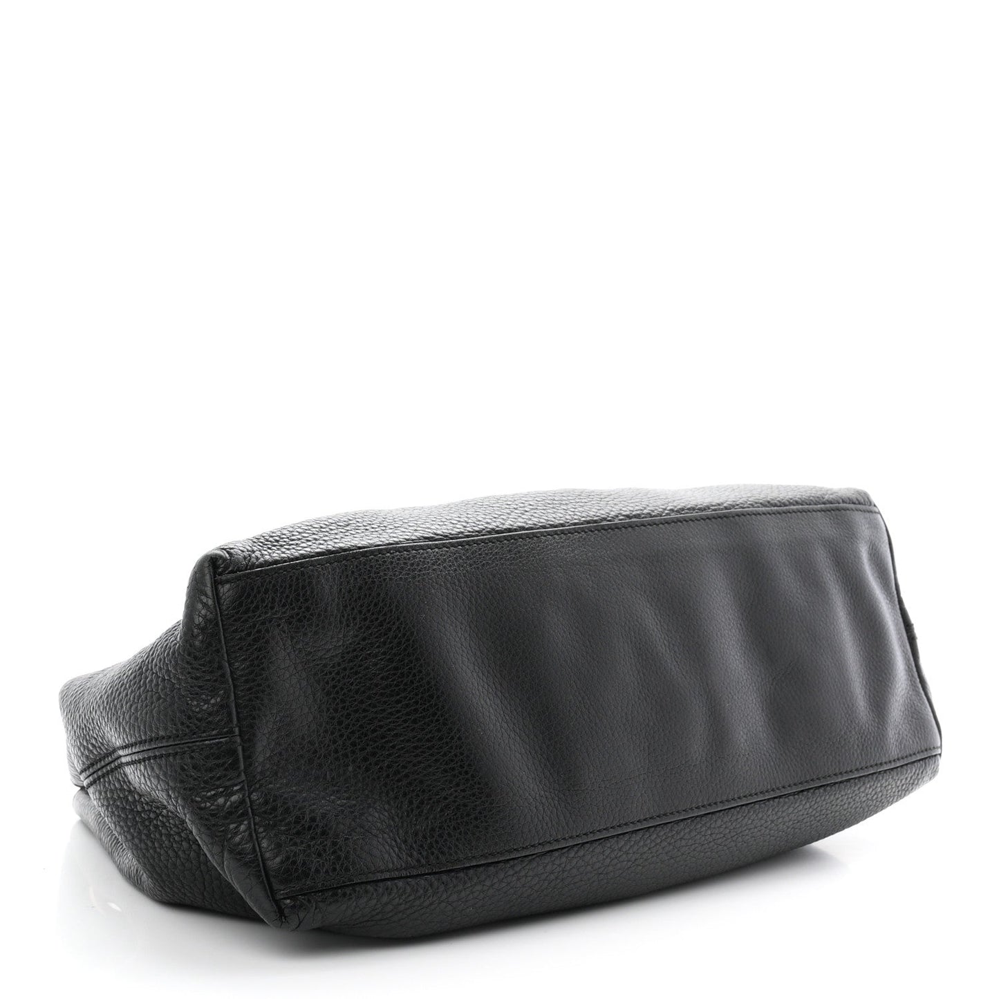 Pebbled Calfskin Medium Soho Chain Shoulder Bag Black