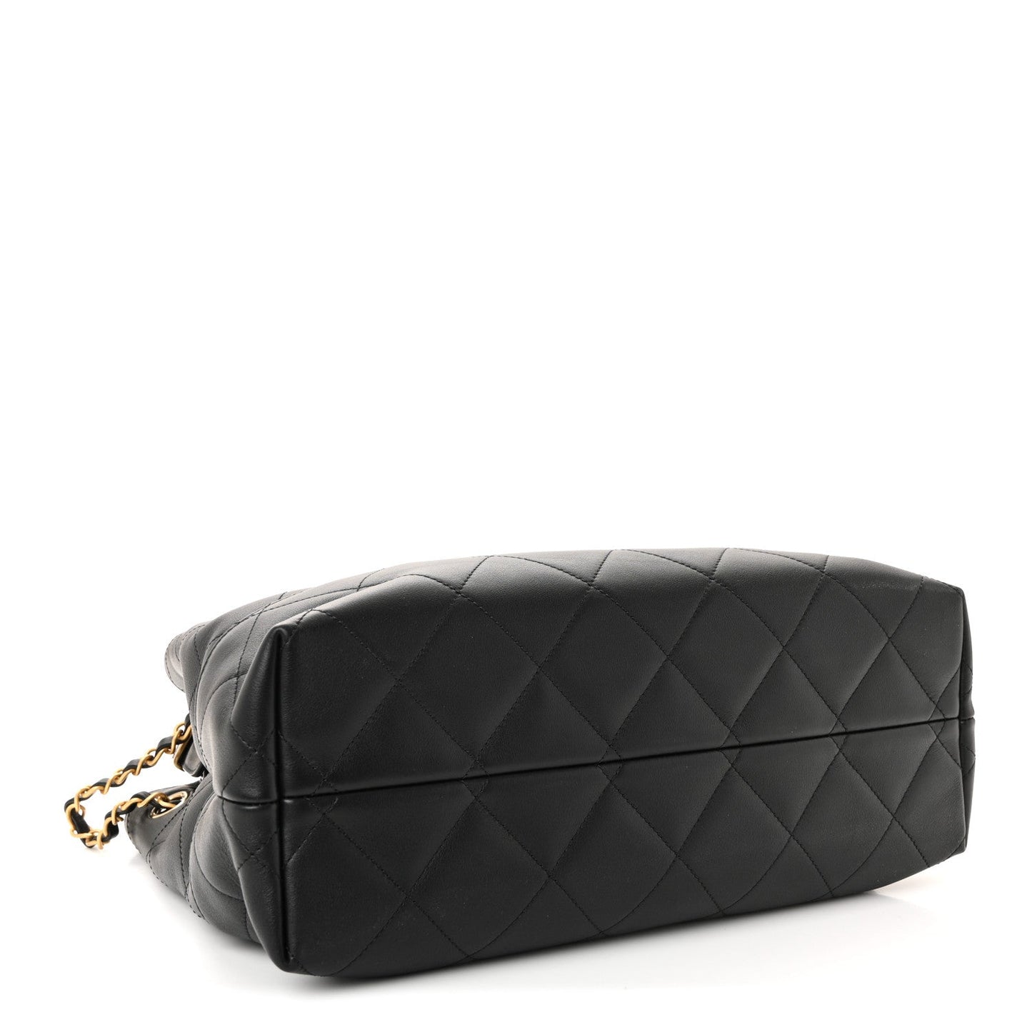 Calfskin Quilted Small Coco Base Shopping Bag Black