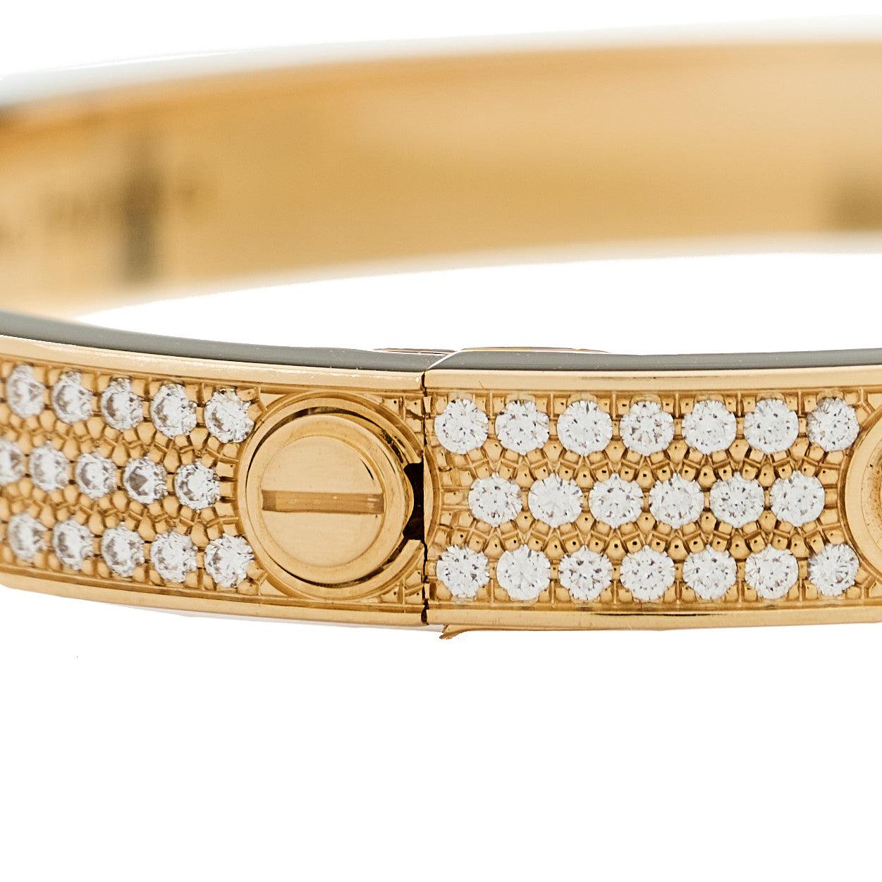 18K Yellow Gold Diamond LOVE Paved Bracelet 18