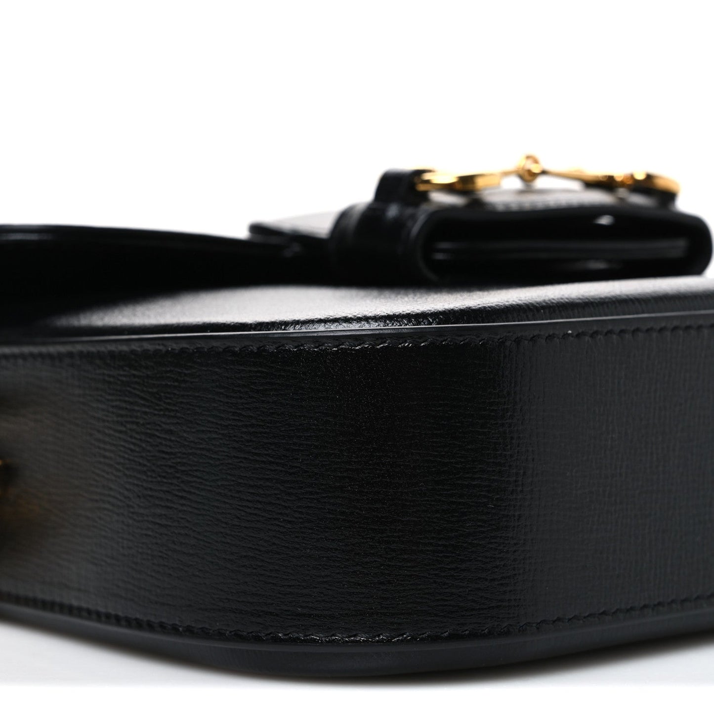Azalea Calfskin Web Mini Horsebit 1955 Shoulder Bag Black