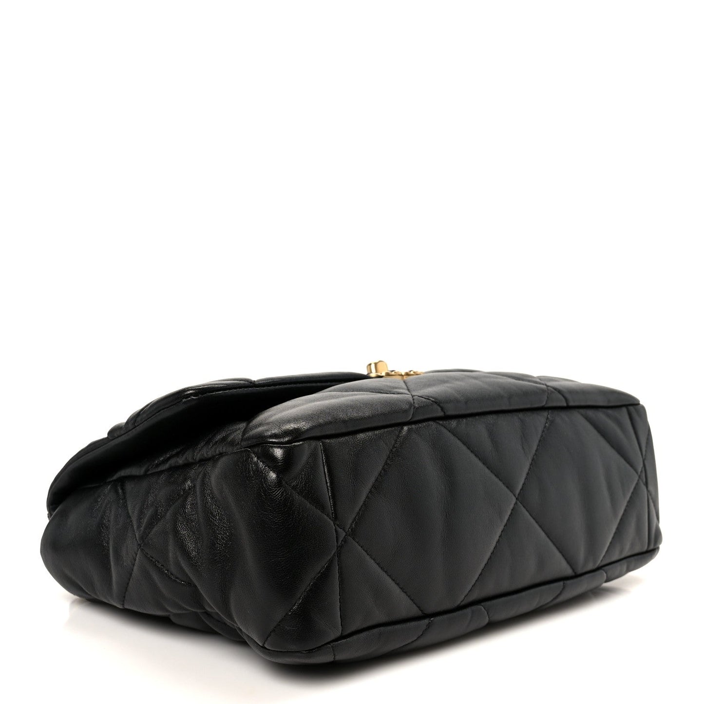 Goatskin Quilted Large Chanel 19 Flap Black