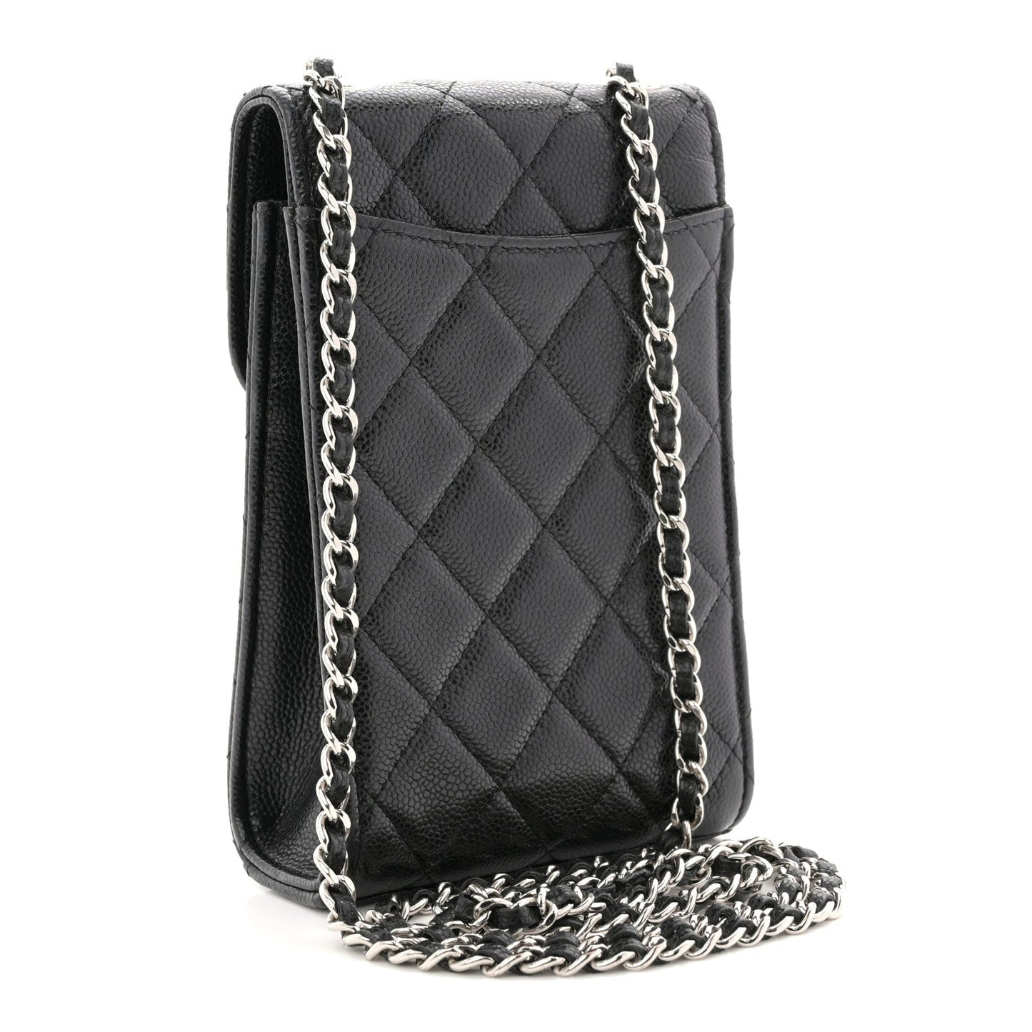 Caviar Quilted Classic Phone Holder Black