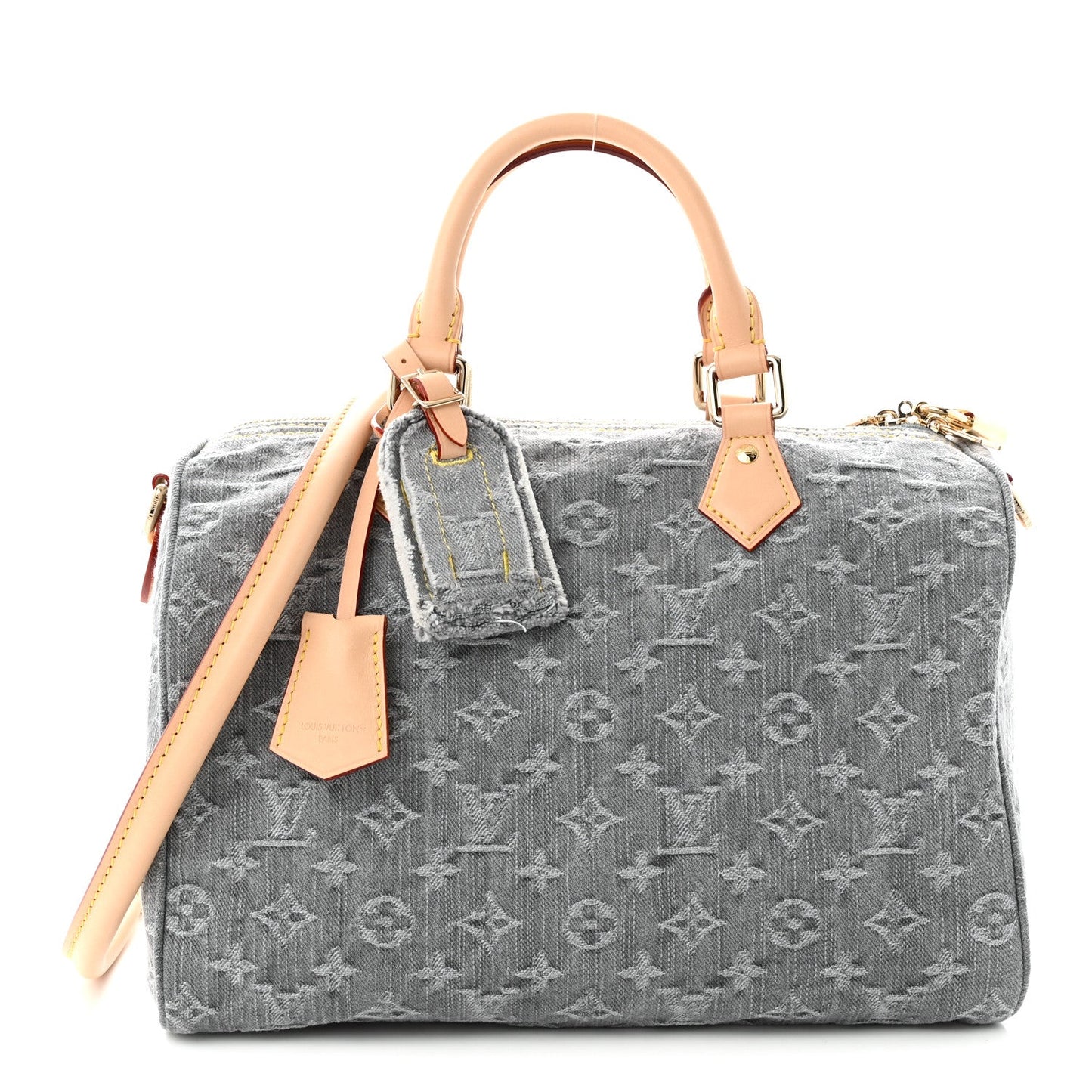 Monogram Denim Speedy Soft 30 Washed Gray